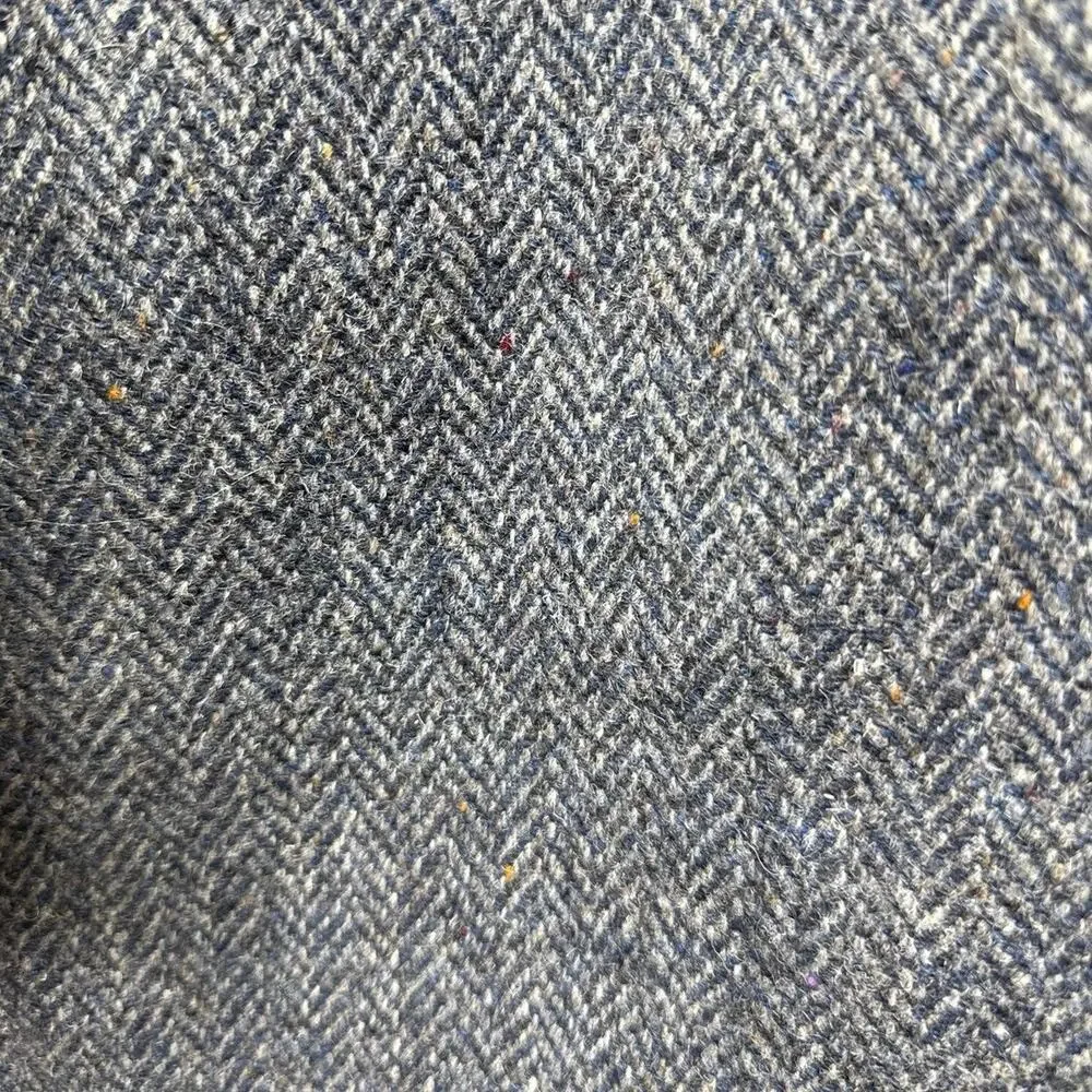 Harris Tweed Mens Scottish Wool Blazer Jacket Size 38/40 Blue Beige Herringbone